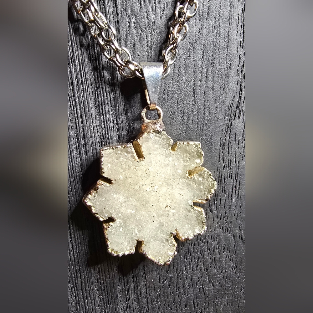 Druzy Quartz Snowflake Pendant ONLY